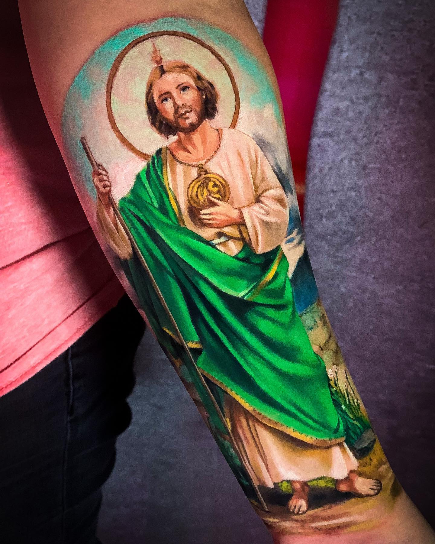 Tatuaje Realista de San Judas