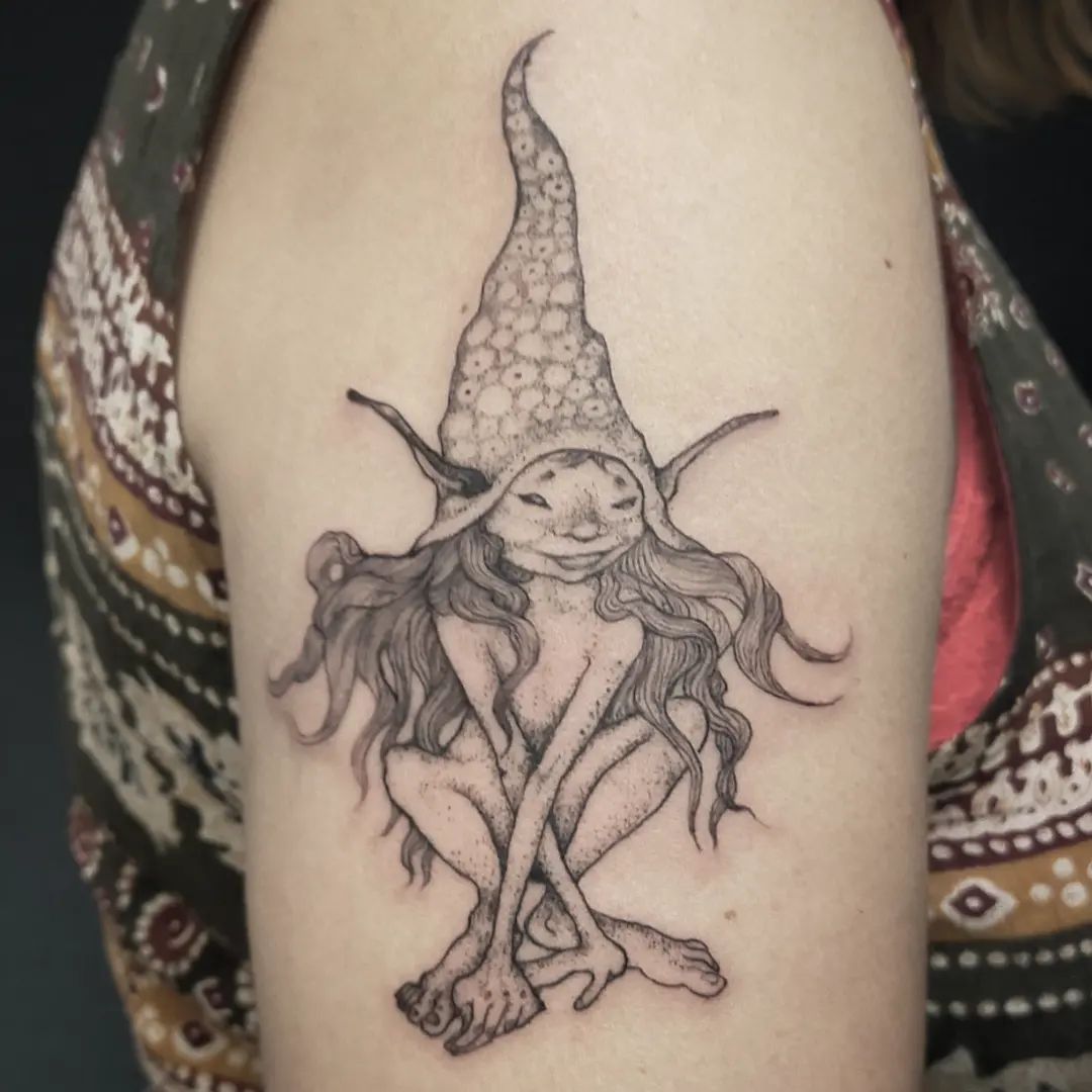 Tatuaje de bruja elfa
