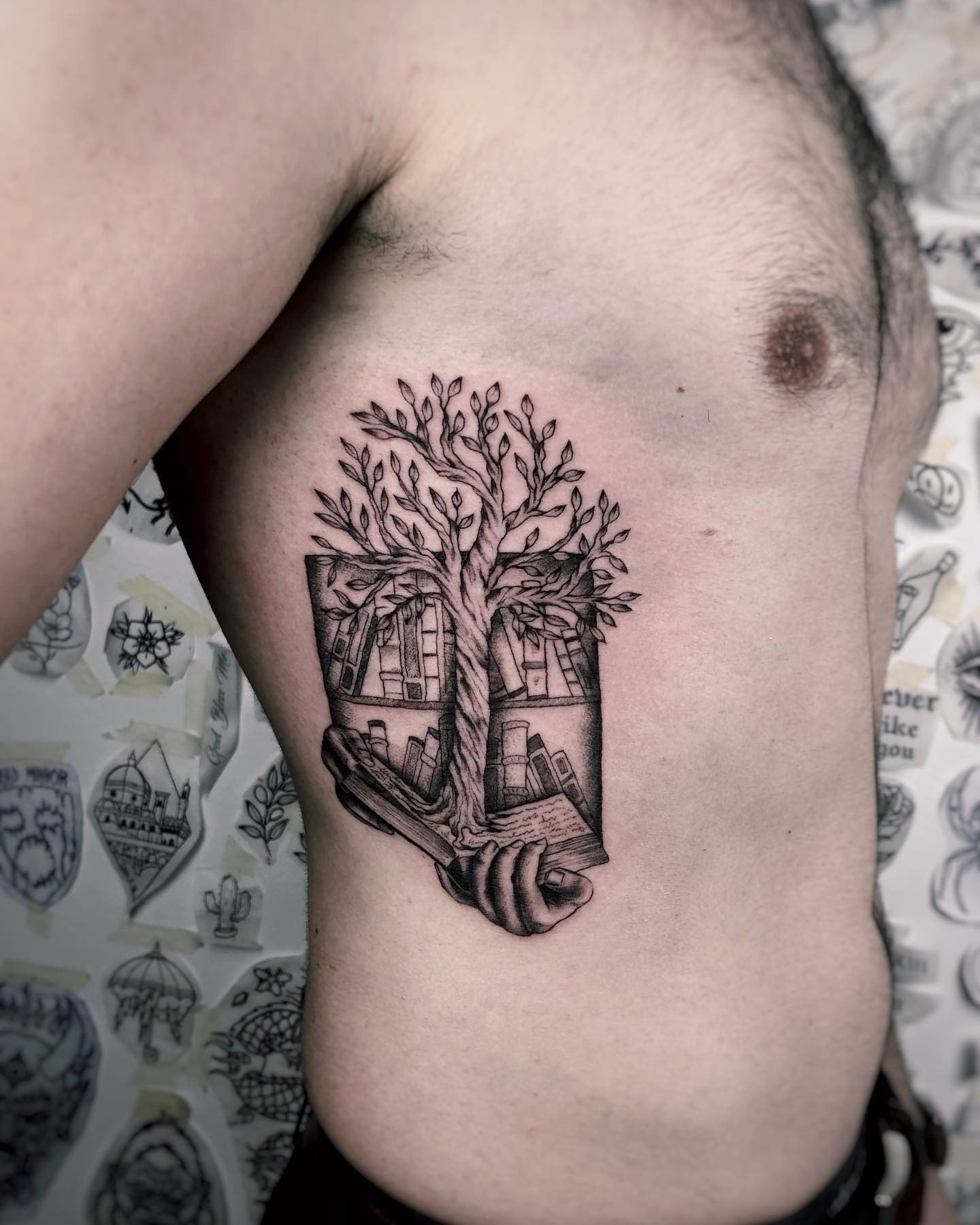 Costilla lateral Tatuaje Árbol de la Vida
