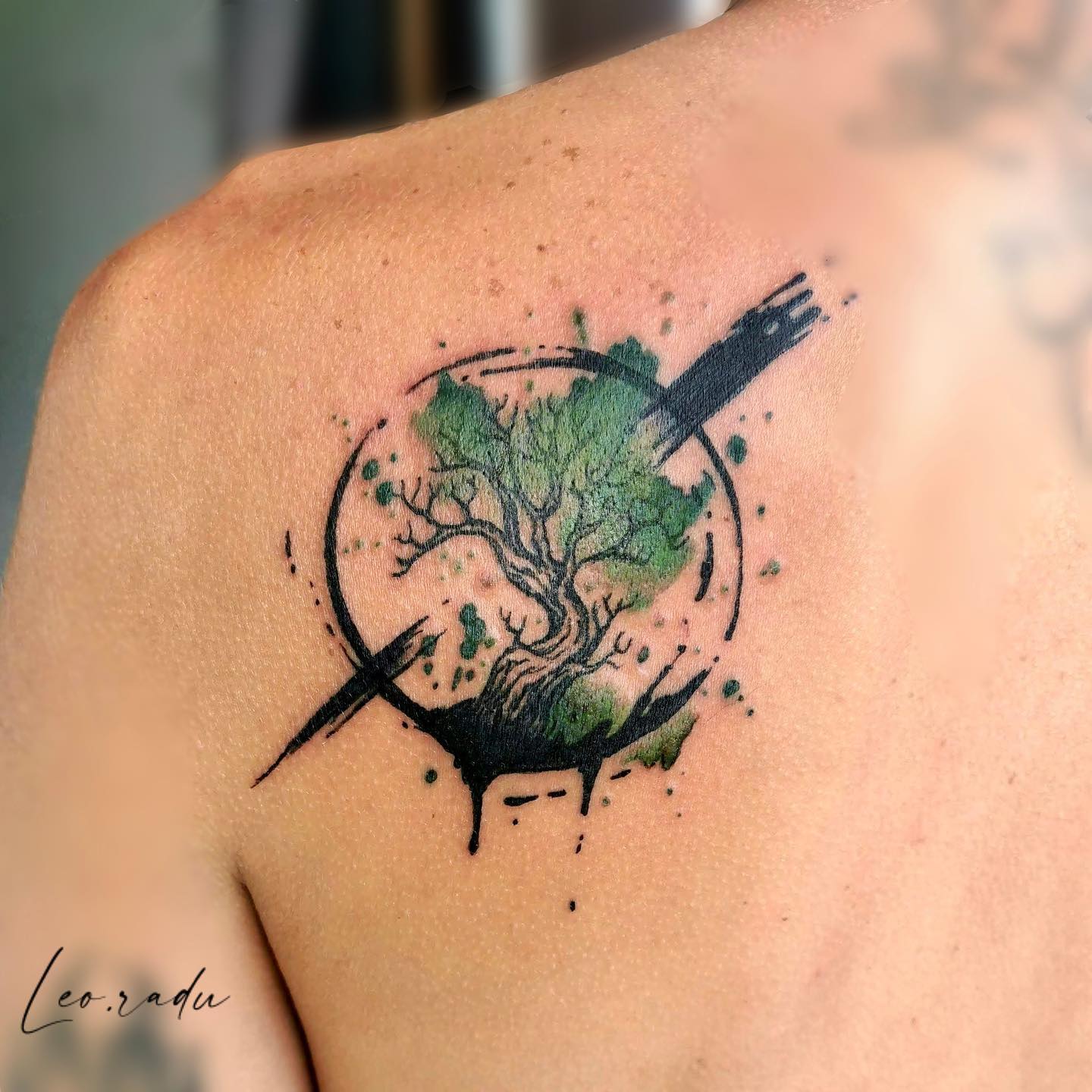 Tatuaje de Árbol Verde de la Vida