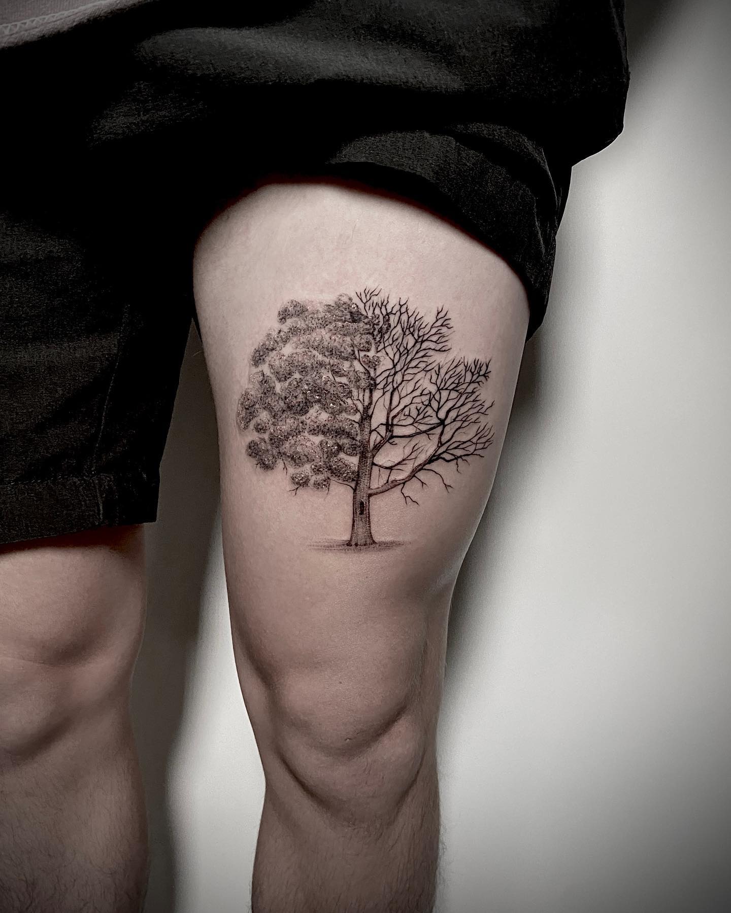 Tatuajes en el muslo Árbol de la Vida
