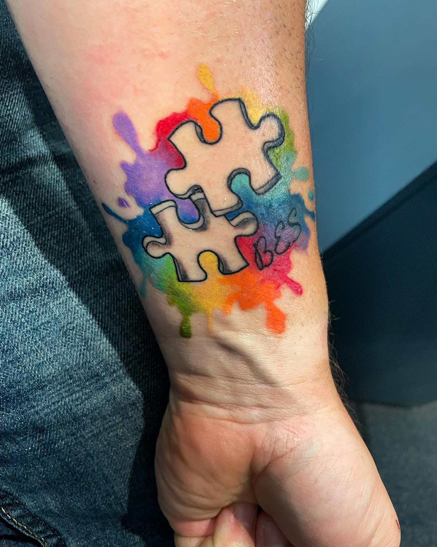 Tatuaje de Autismo Enter completo