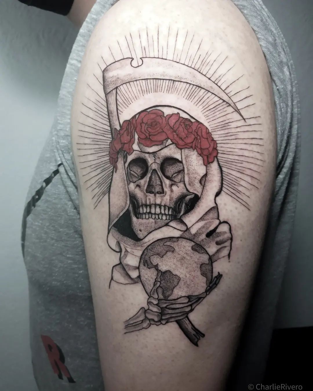 Diseño de tatuaje fresco de Santa Muerte