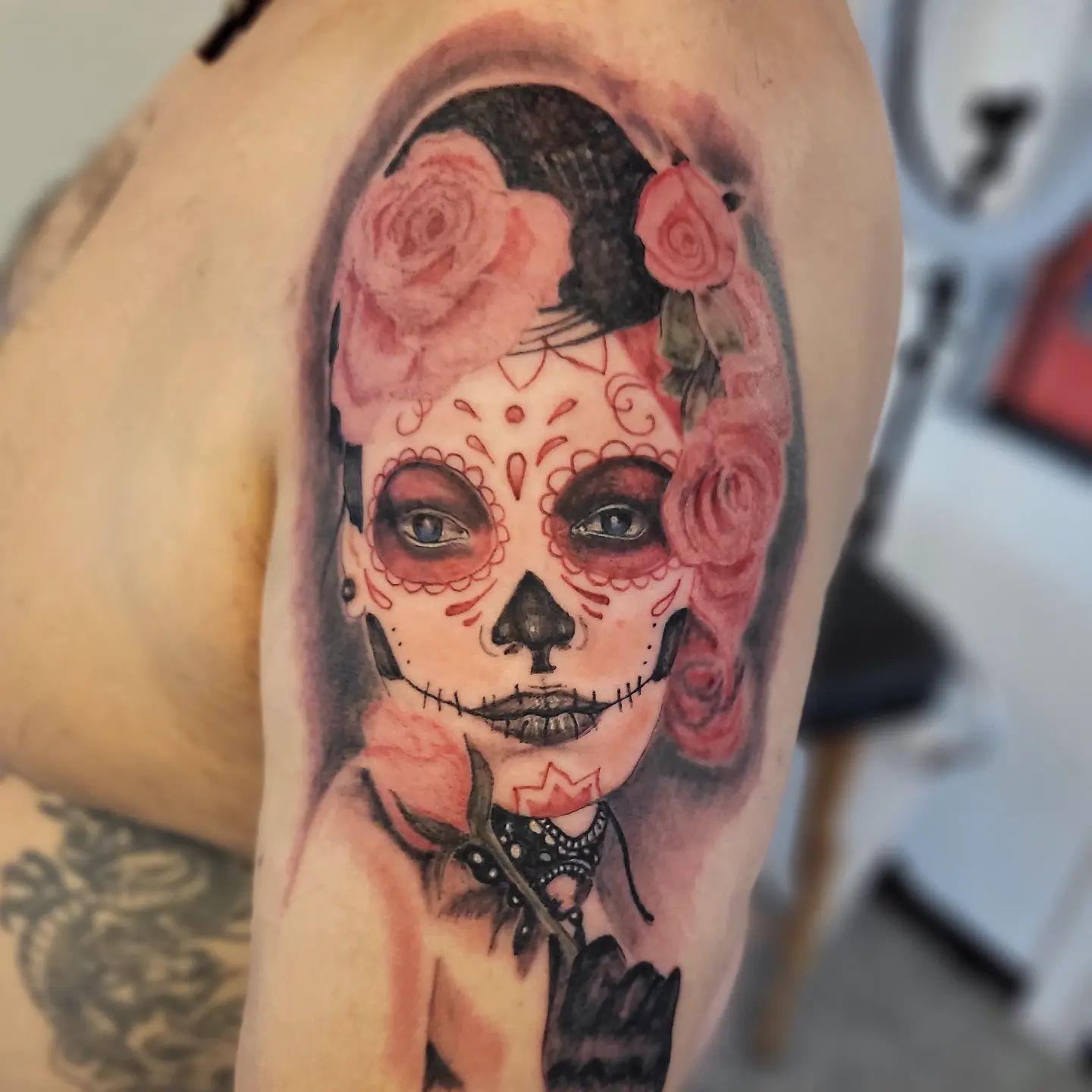 Tatuaje único de Santa Muerte